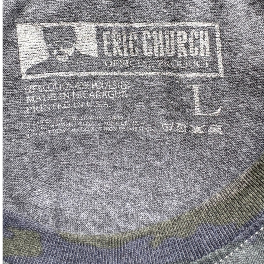 Eric Church Good Girls Never Miss Church Camo Tshirt, Large, Angel Wings Concert - Picture 3 of 3
